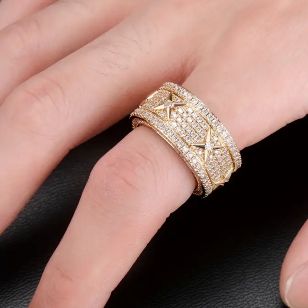 Amazing X Statement Ring with Zircon Paved Stones - Picture 4 of 4